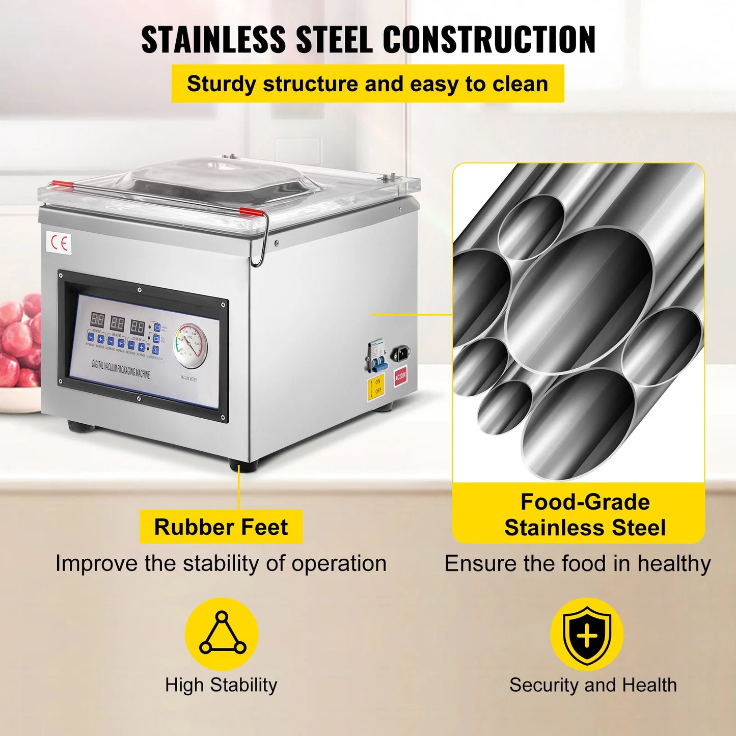 SucceBuy DZ-260C Chamber Vacuum Sealer Food Packaging 110V