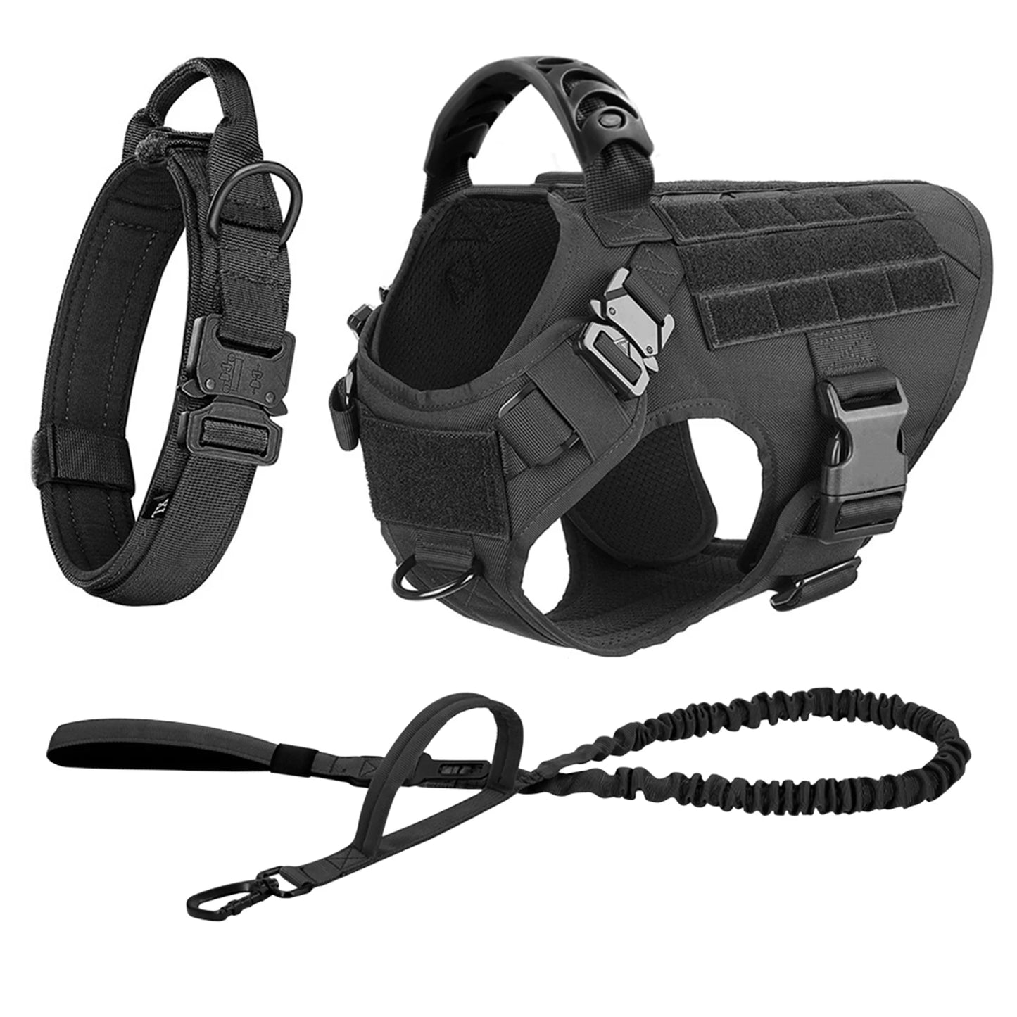 Padded Nylon Dog Harness And Leash Set With Quick Release