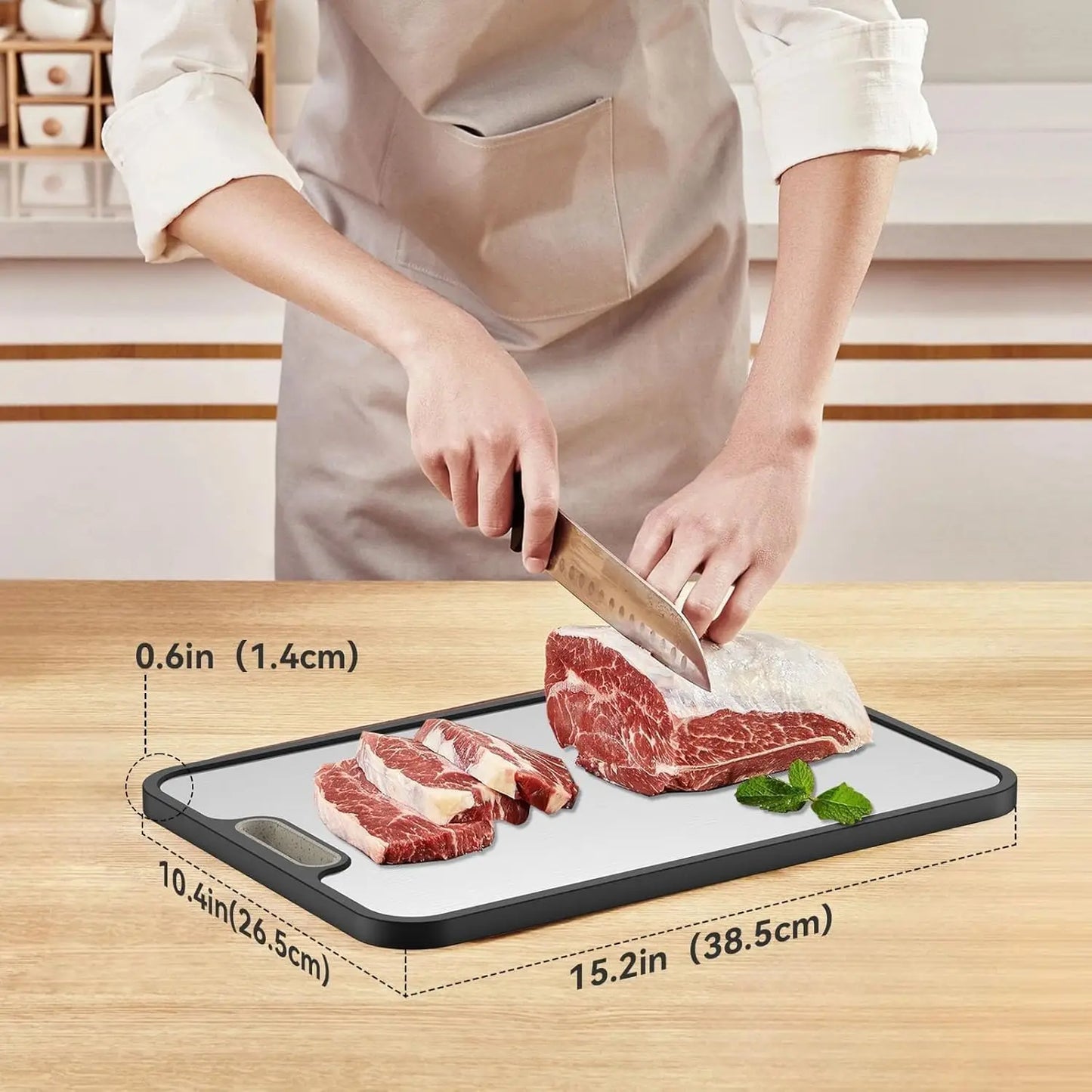 Titanium Cutting Board Double-Sided Non-Slip With Handles