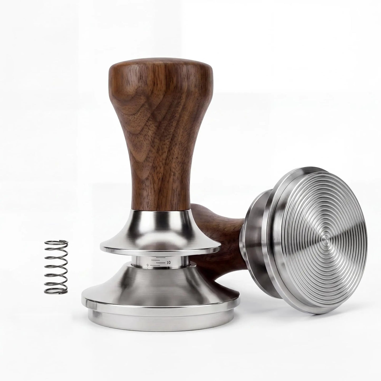 51mm 58mm Espresso Tamper with Wood handle & Ripple Base | Wood Handle, Ripple Base