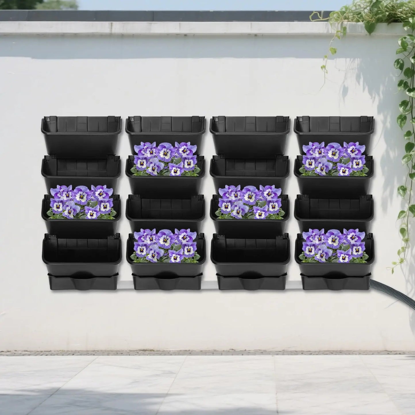 Bymaocar Self Watering Vertical Wall Planter With 16 Pots
