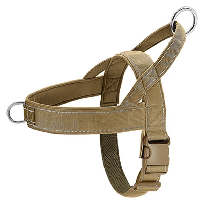 Tactical Anti Pull Dog Harness 1000D Nylon Adjustable For Large Dogs Reflective