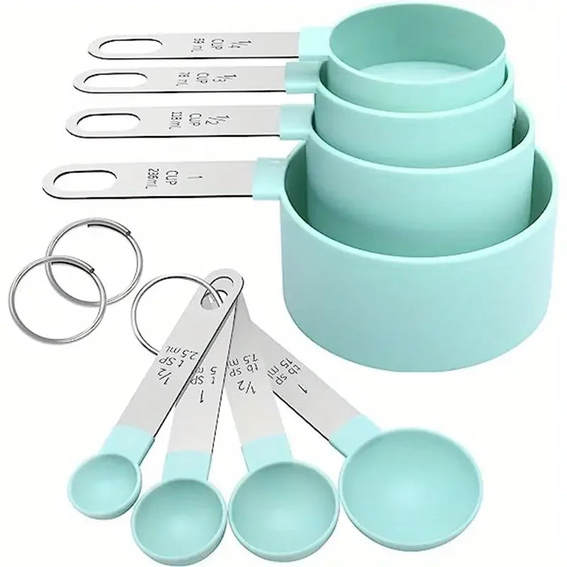 8 Piece Nesting Stackable Measuring Cups and Spoons Set