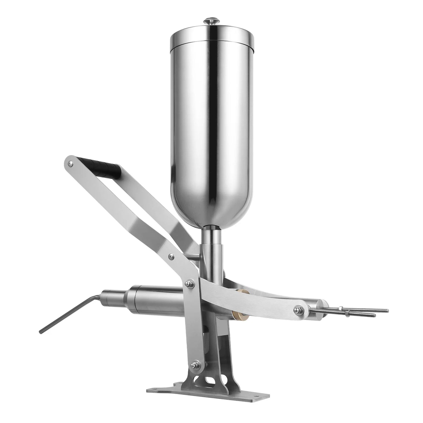 Manual Donut Filler, 5L 304 Stainless Steel Countertop Injector, 4 Interchangeable Nozzles Dustproof Hopper Cover Mountable Y Base Hand-operated Filling Machine For Bakery Cafe Dessert Shop Cream Jam Dispensing