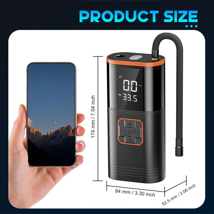 Belibuy Portable Air Compressor 150 PSI Dual Cylinder Tyre Inflator