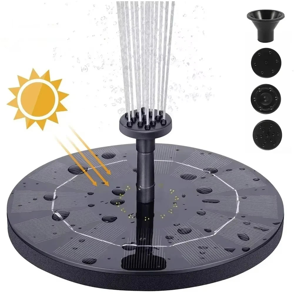 Floating Solar Panel And Fountain Pump With 4 Nozzles For Garden Pond Decor