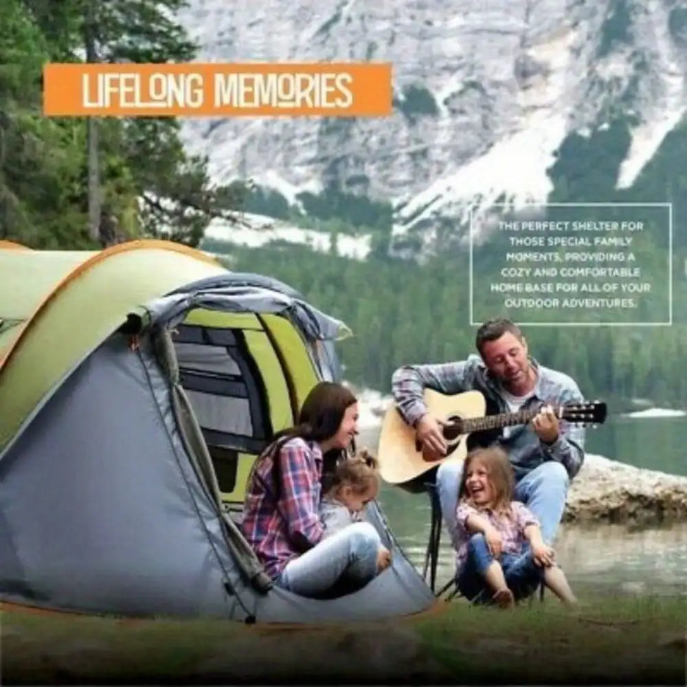Easy Pop Up Camping Tent With Two Doors Waterproof UPF50
