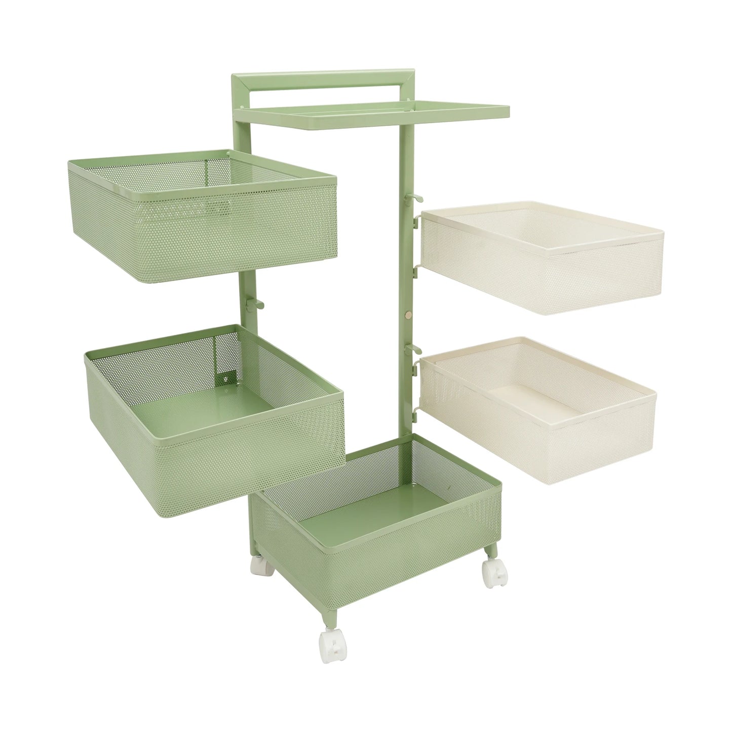 Bymaocar Five Tier Rotating Kitchen Rack With Lockable Wheels