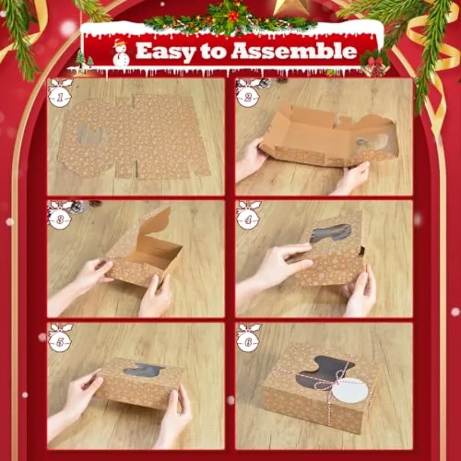 Clear Window Bakery Boxes For Holiday Cookie And Gift Giving