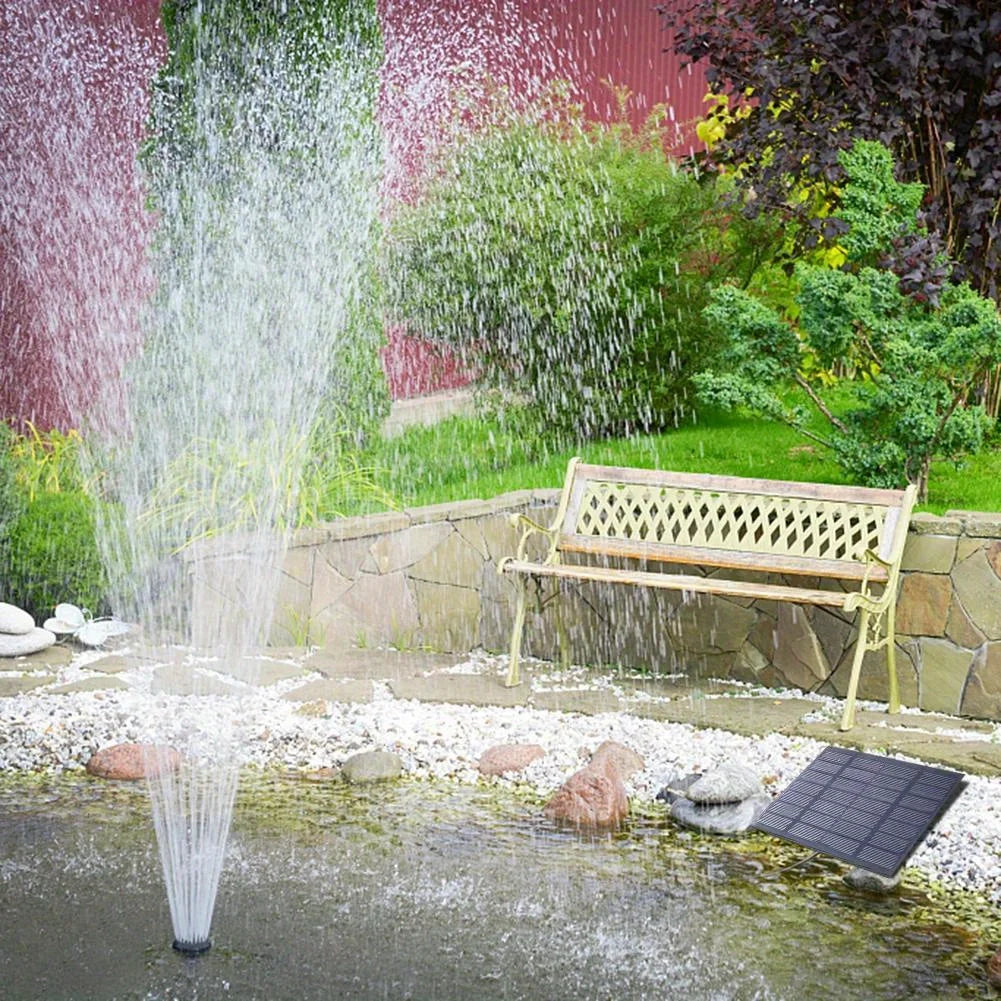 Solar Fountain With Six Nozzles Floating Water Pump For Gardens