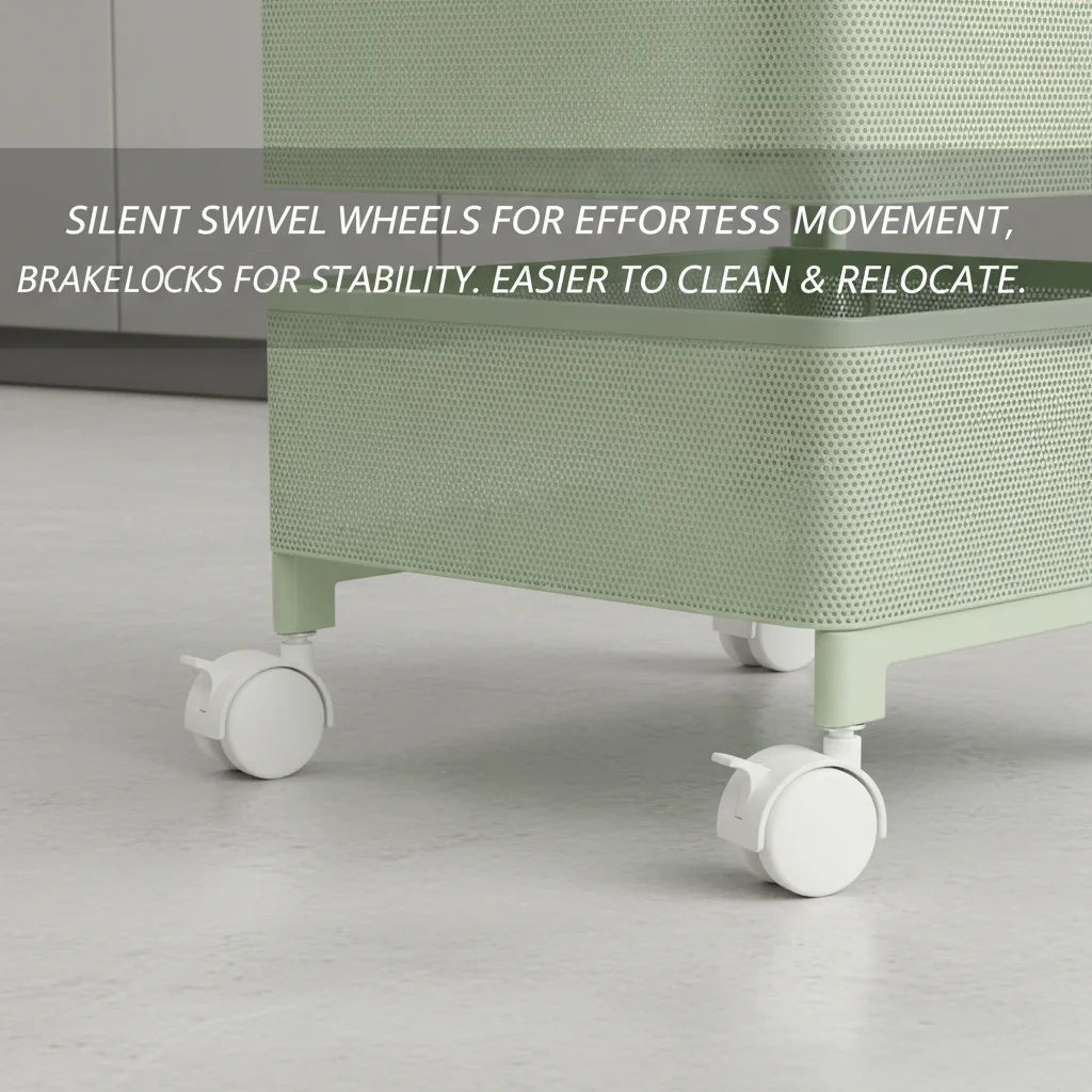 Bymaocar Five Tier Rotating Kitchen Rack With Lockable Wheels