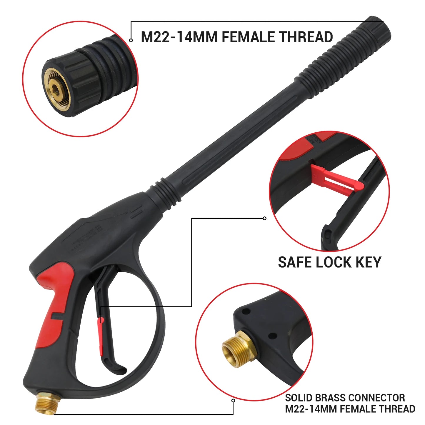 High Pressure Washer Gun With Quick Connect Spray Lance