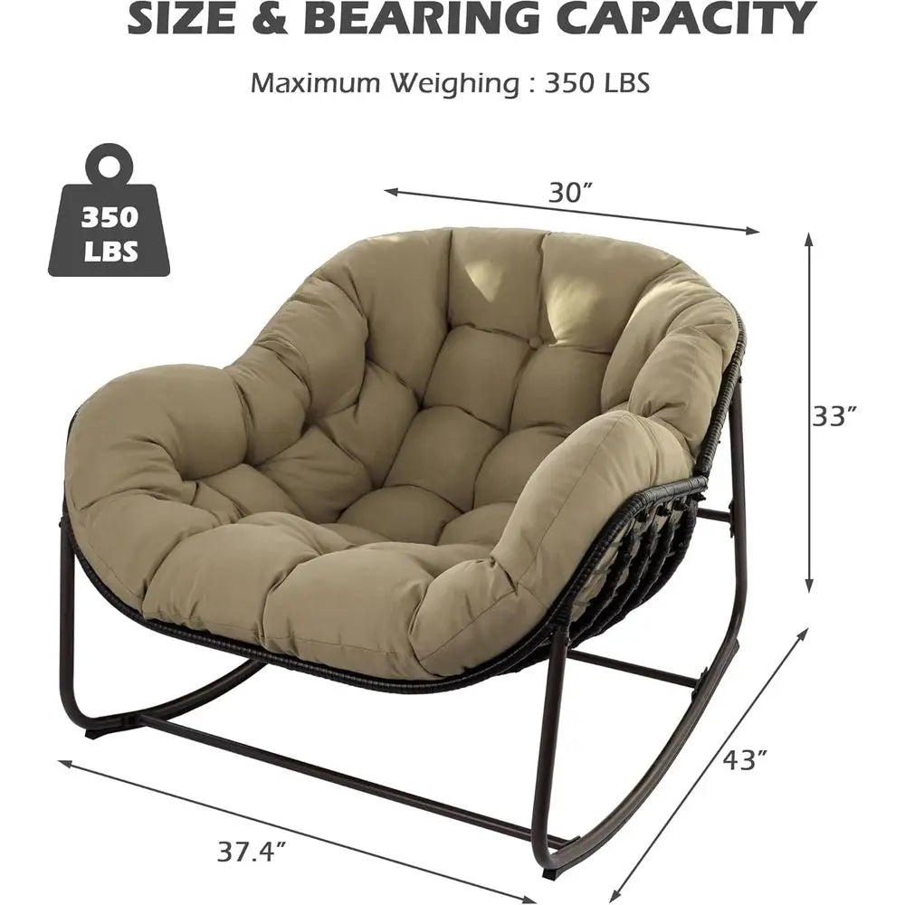 Papasan Rocking Chair Oversized Indoor Outdoor Deep Seat