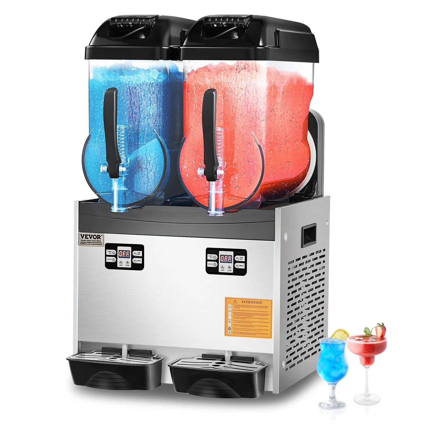VEVOR Dual Tanks Slushy Machine For Margaritas And Frozen Drinks