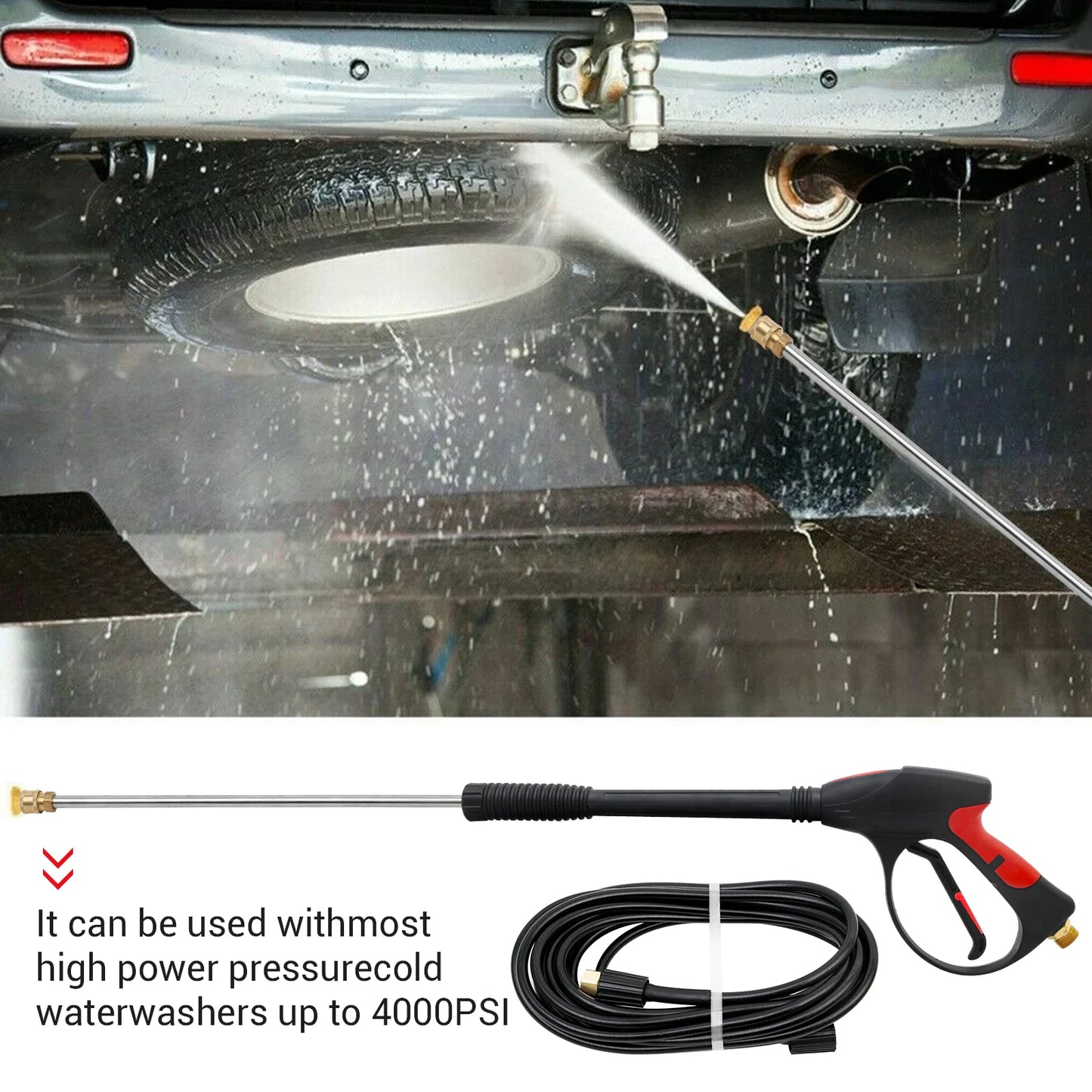 High Pressure Washer Gun With Quick Connect Spray Lance