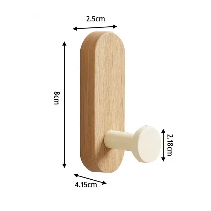 Self Adhesive Wood Wall Hooks For Coat Towel Robe Entryway