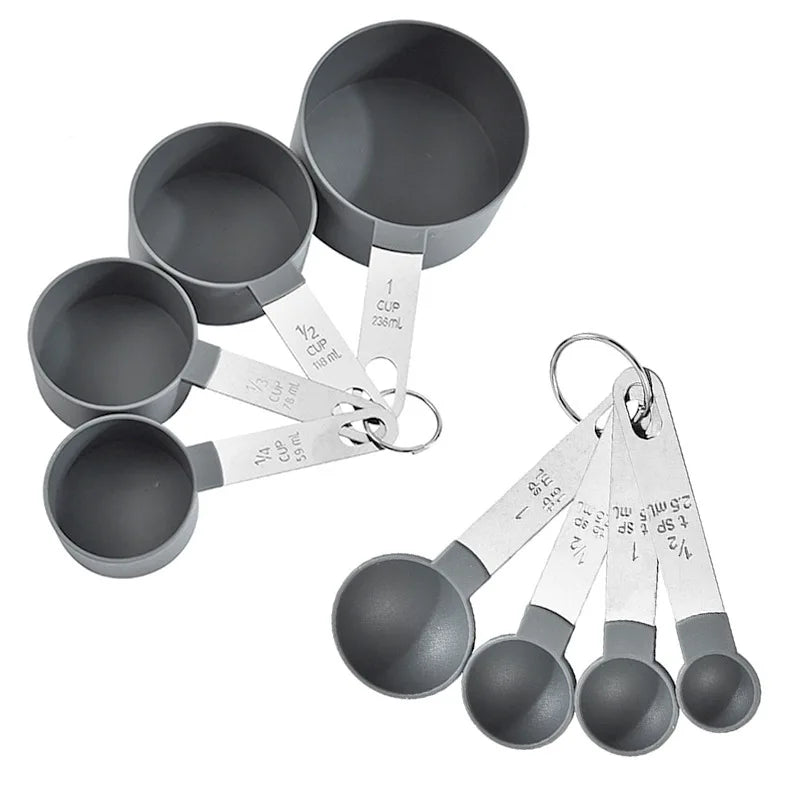 8 Piece Nesting Stackable Measuring Cups and Spoons Set