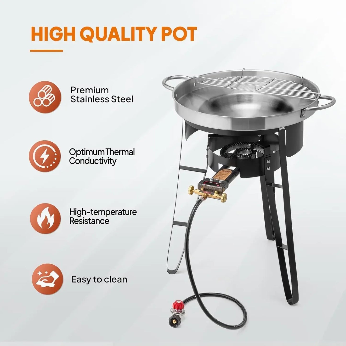 Concave Comal Set With 80,000 BTU Propane Stove For Backyard