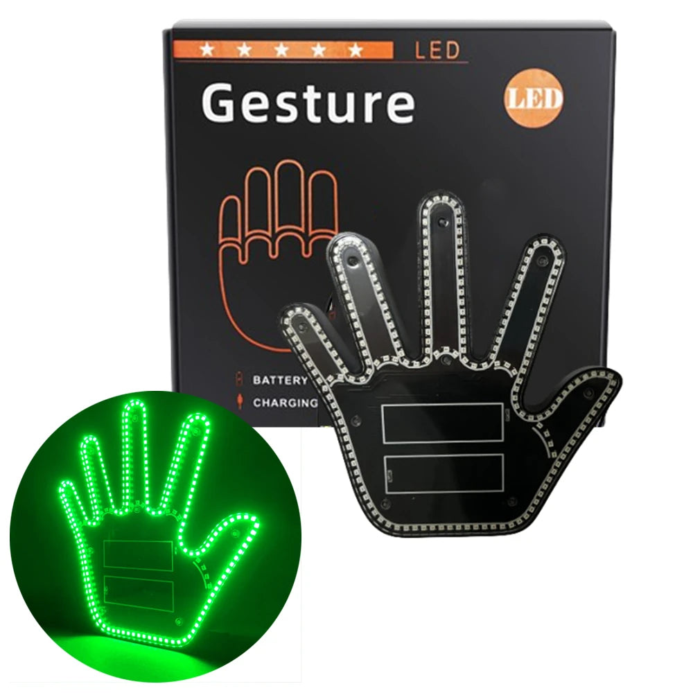 Gesture LED Wireless Adhesive Window Sign With Middle Finger