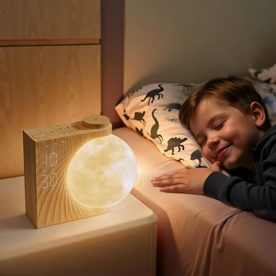 Alarm Clock With Moon Light Night Lamp And Sleep Timer