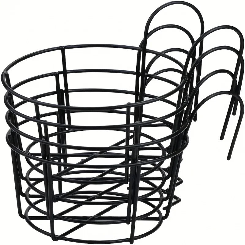 Round Metal Hanging Planters Set for Balcony Garden Indoor Decor