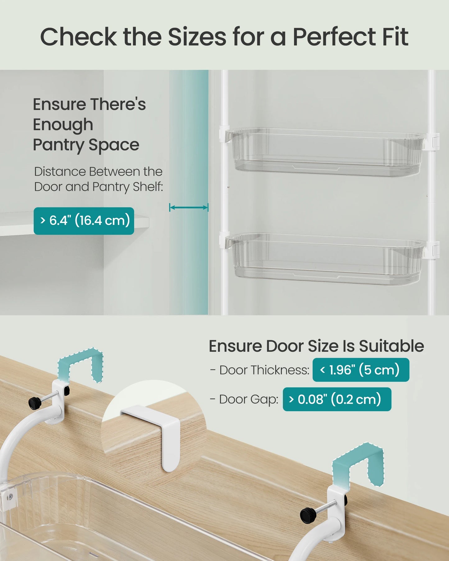 SONGMICS Over The Door Pantry Organizer 6 Tier Kitchen Storage