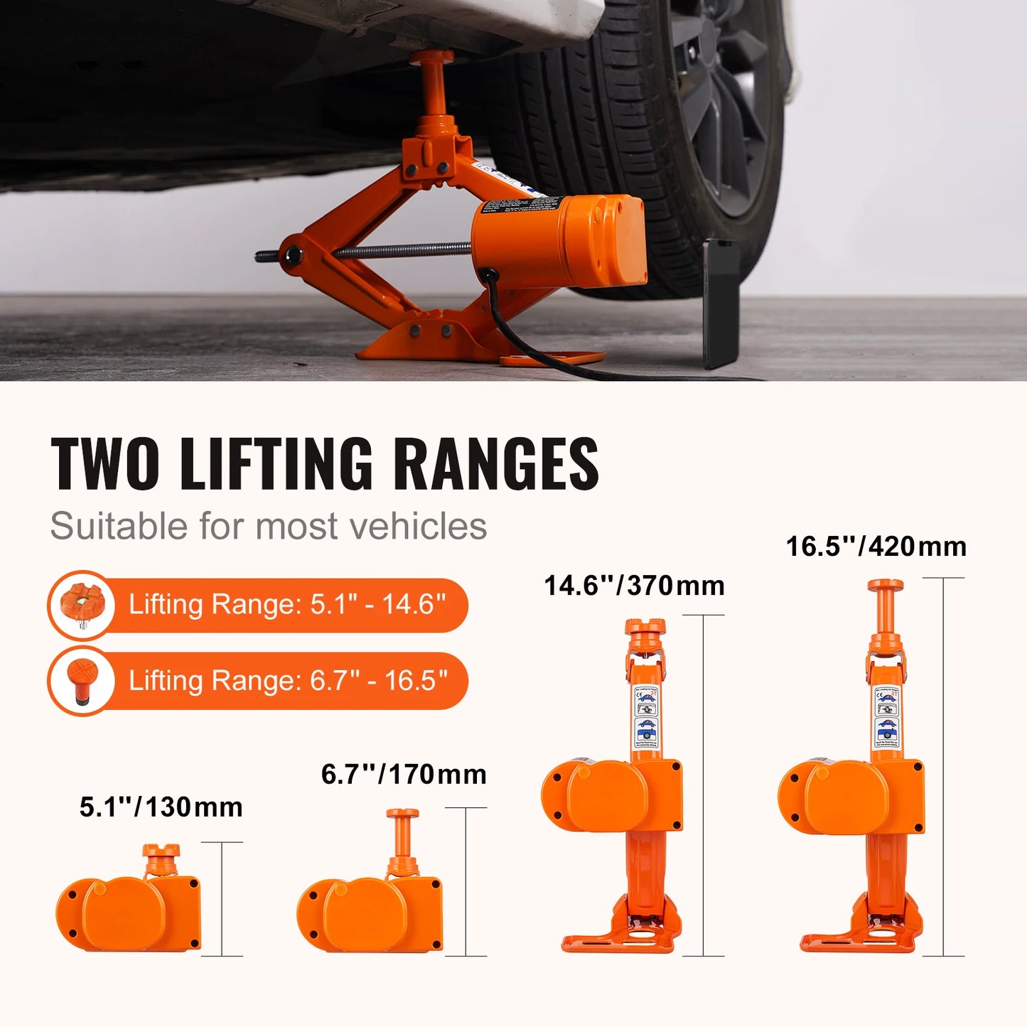 SucceBuy Electric Car Jack Scissor 12V Impact Wrench