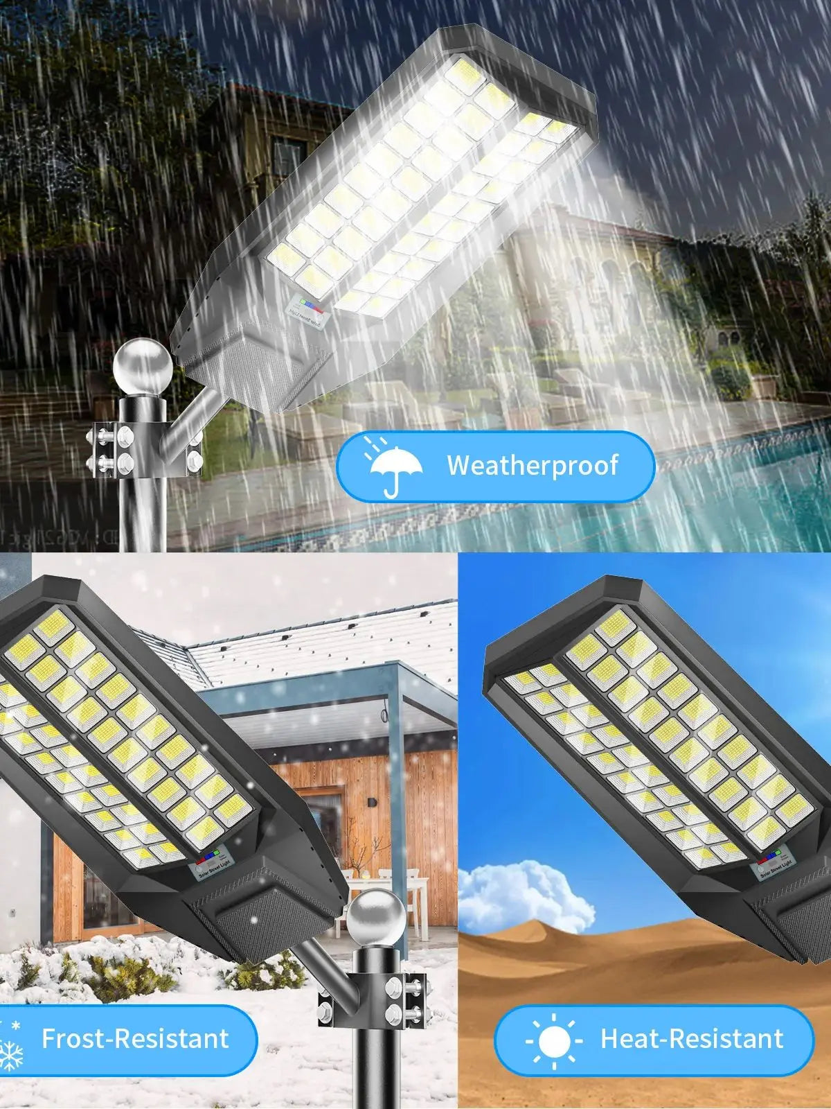 8000W Outdoor Solar Street Light With Motion Sensor IP65 Waterproof LED