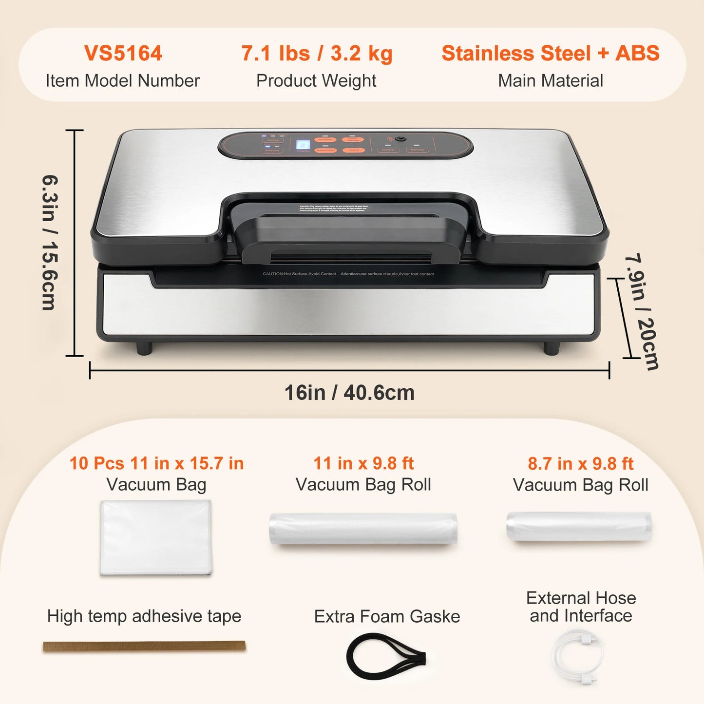 SucceBuy Vacuum Sealer Machine 12V 130W 90Kpa With 10 Bags