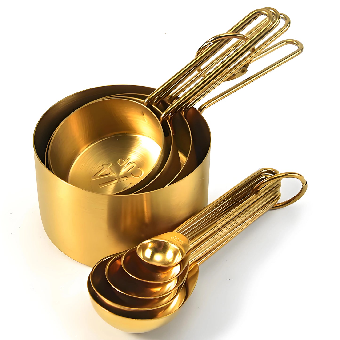 Stainless Steel Measuring Cups and Spoons Set Stackable Kitchen Tools