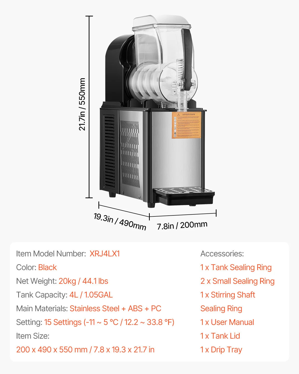 VEVOR Dual Tanks Slushy Machine For Margaritas And Frozen Drinks