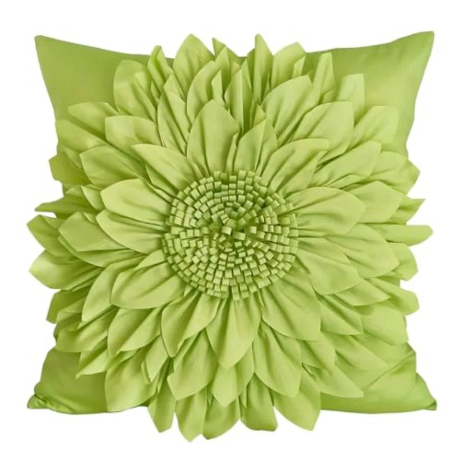 3D Sunflower Decorative Throw Pillow Covers for Bed Sofa Couch Car, Accent Floral Taffeta Cushion Cover, Handmade Pillow Cases