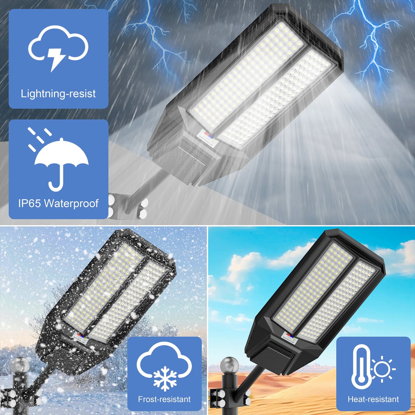 9000W Solar Street Light IP65 Dusk To Dawn Motion Sensor 2 Pack
