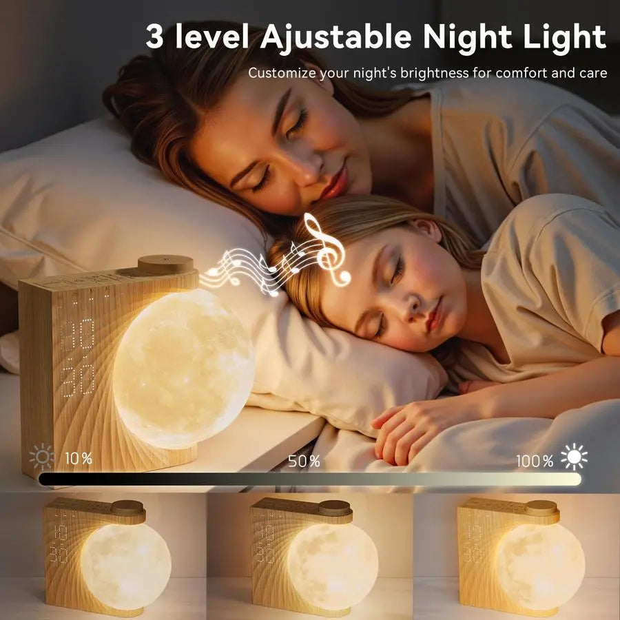 Alarm Clock With Moon Light Night Lamp And Sleep Timer