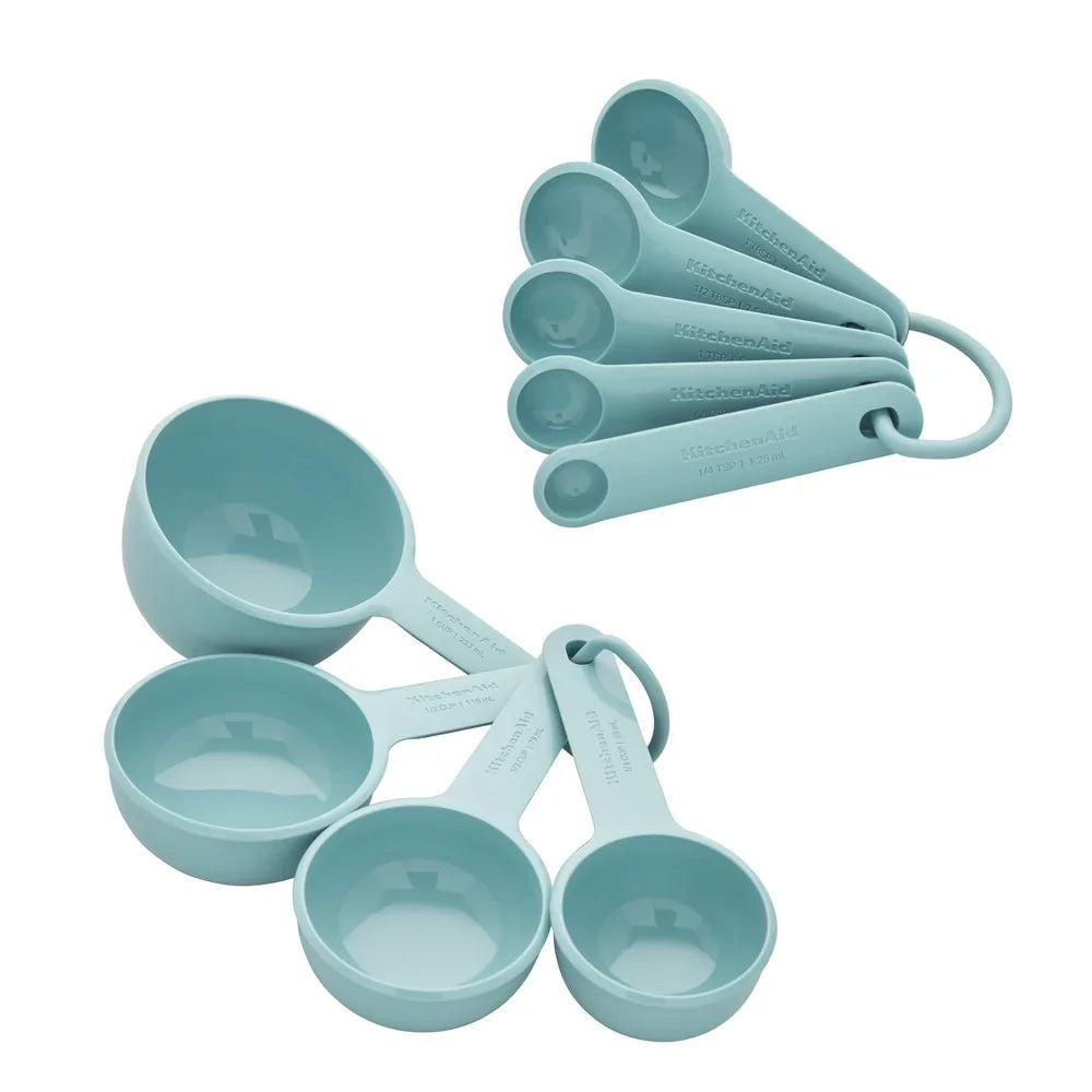 Nine Piece Plastic Measuring Spoons Set Accurate Measurement Dishwasher Safe
