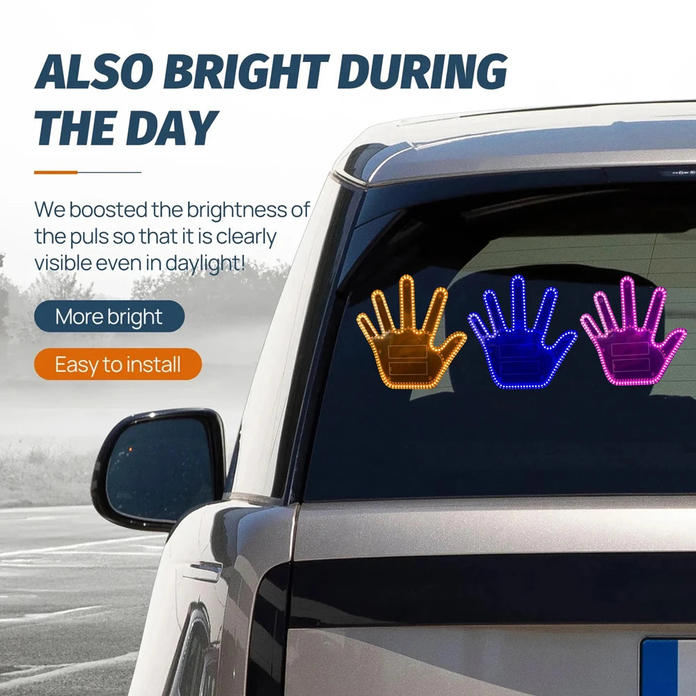 Gesture LED Wireless Adhesive Window Sign With Middle Finger