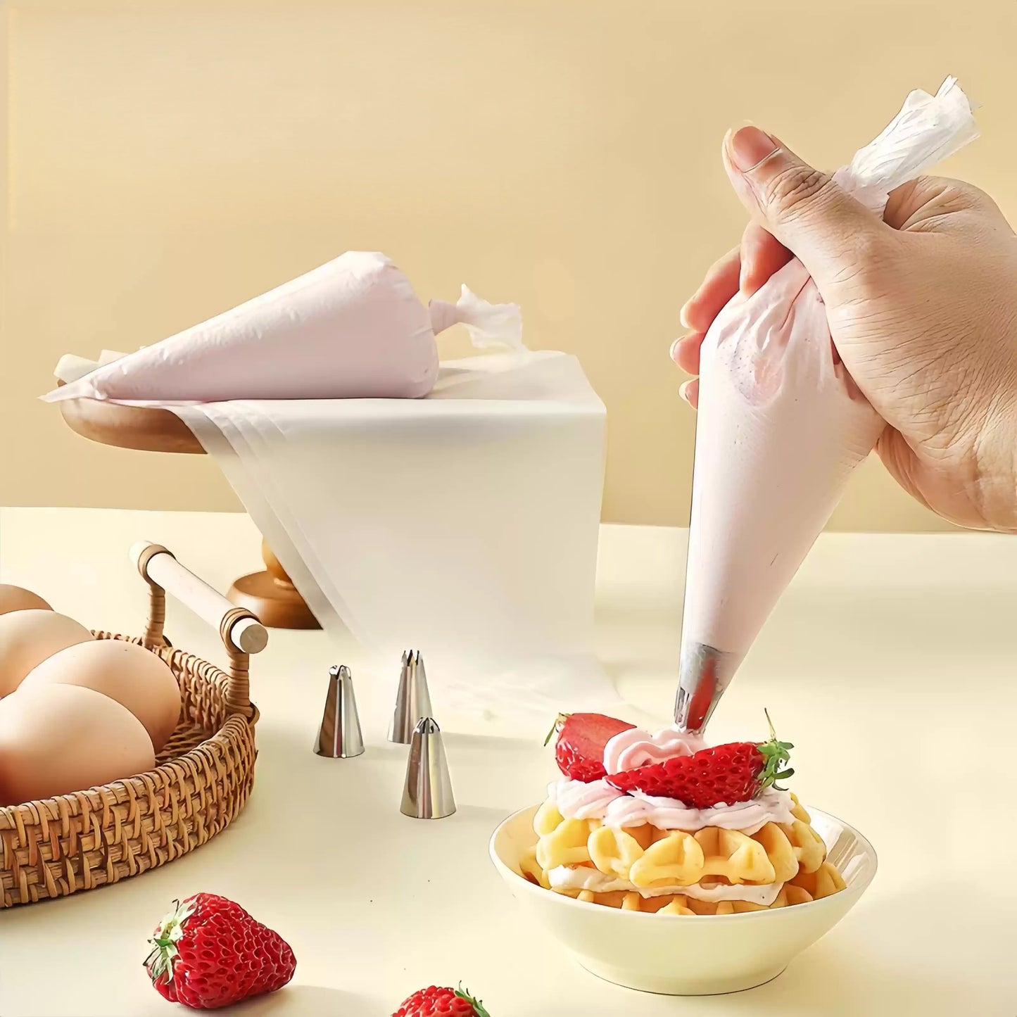 Thick Disposable Piping Bags For Baking Icing And Cake Decorating