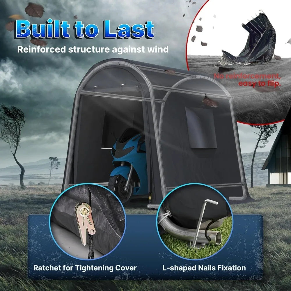 Steel Round Peak Roof Storage Shed Carport For Motorcycle Boat