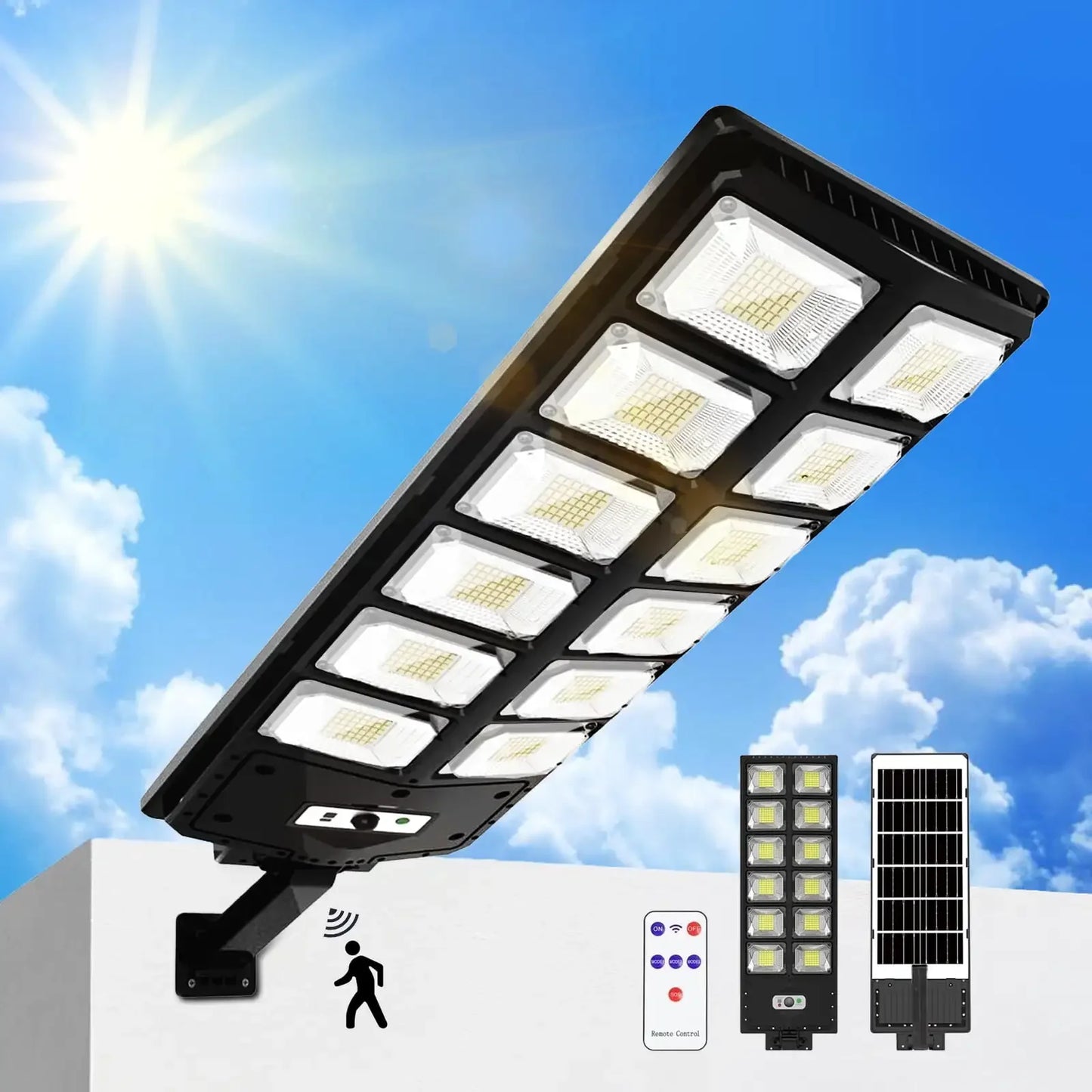 Solar Street Lights Outdoor Motion Sensor LED Parking Lot