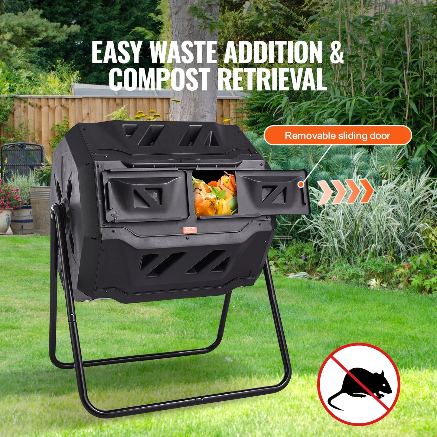 SucceBuy 43 Gal Tumbling Composter for Effortless Garden Composting