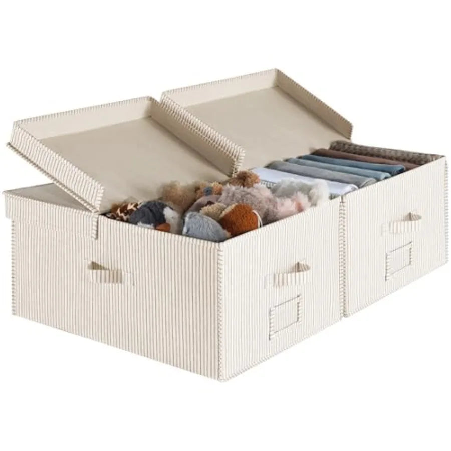Extra Storage Bins With Lids Fabric Boxes for Home Organization