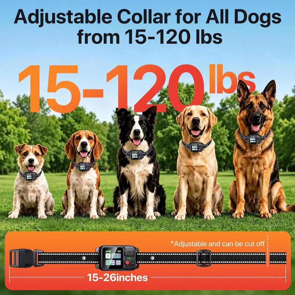 GPS Wireless Dog Collar Fence System Waterproof Rechargeable Pet Containment