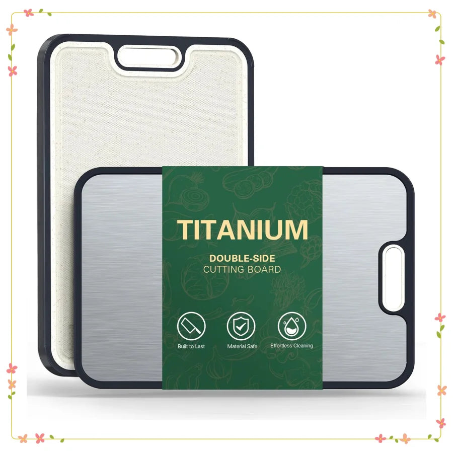 Titanium Cutting Board Double-Sided Non-Slip With Handles