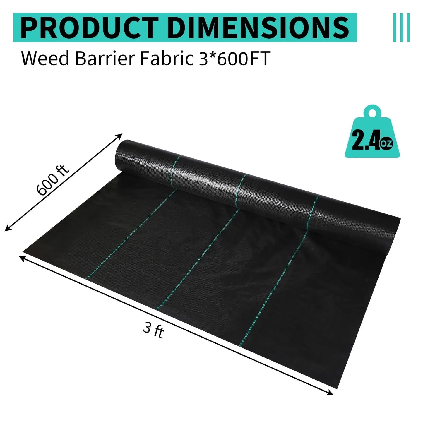 HiMIS Weed Barrier Landscape Fabric Heavy Duty Woven Garden Cloth