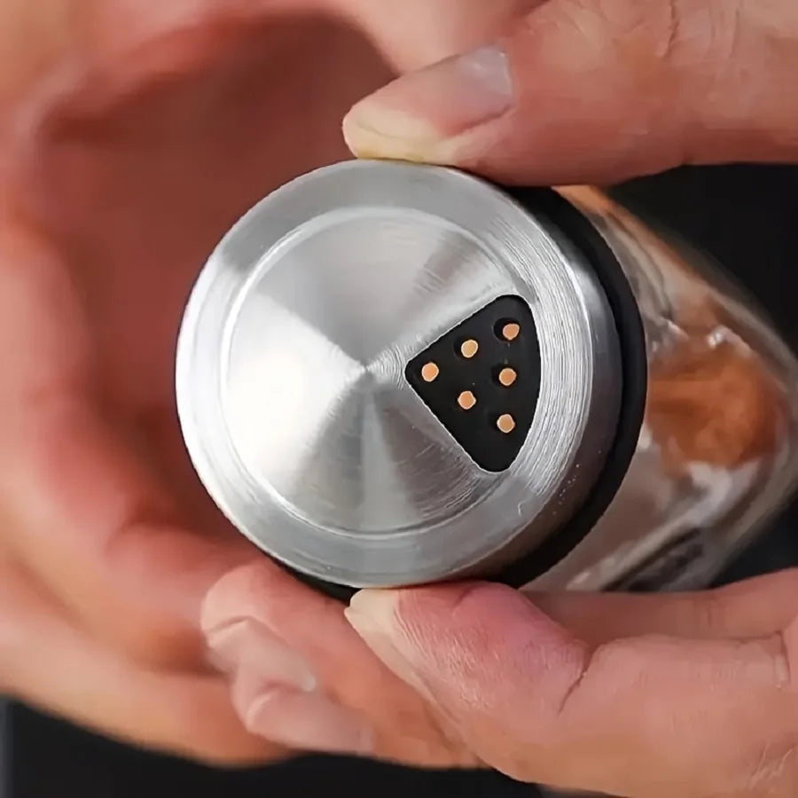360 Degree Rotation Spice Rack With 6 Glass Spice Jars