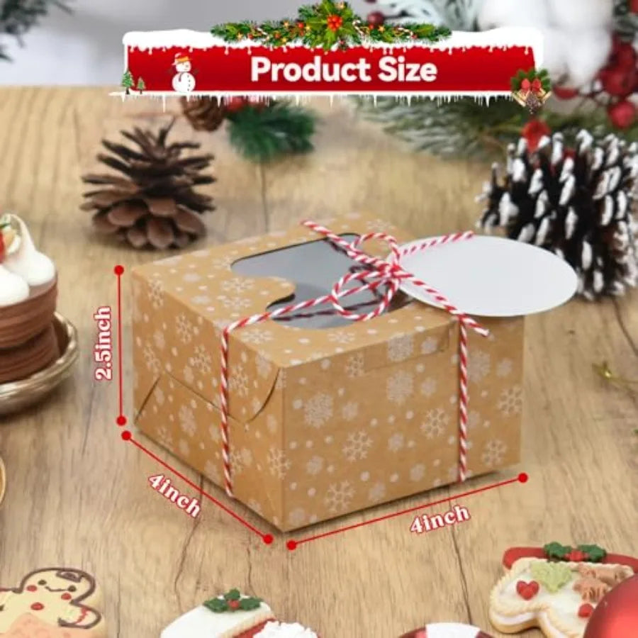 Clear Window Bakery Boxes For Holiday Cookie And Gift Giving