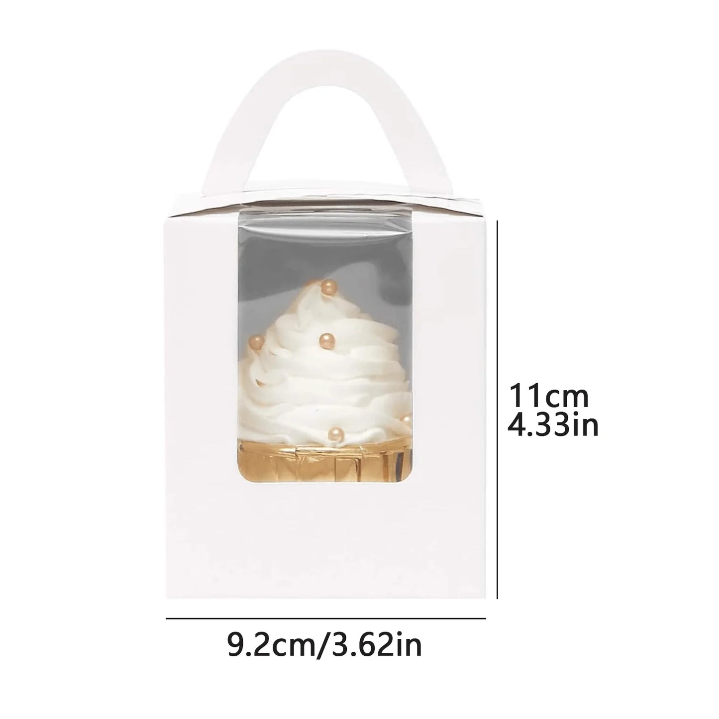 Kraft Paper Cupcake Boxes With Window And Handle Packaging