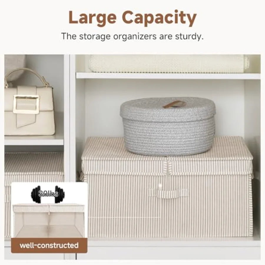 Extra Storage Bins With Lids Fabric Boxes for Home Organization
