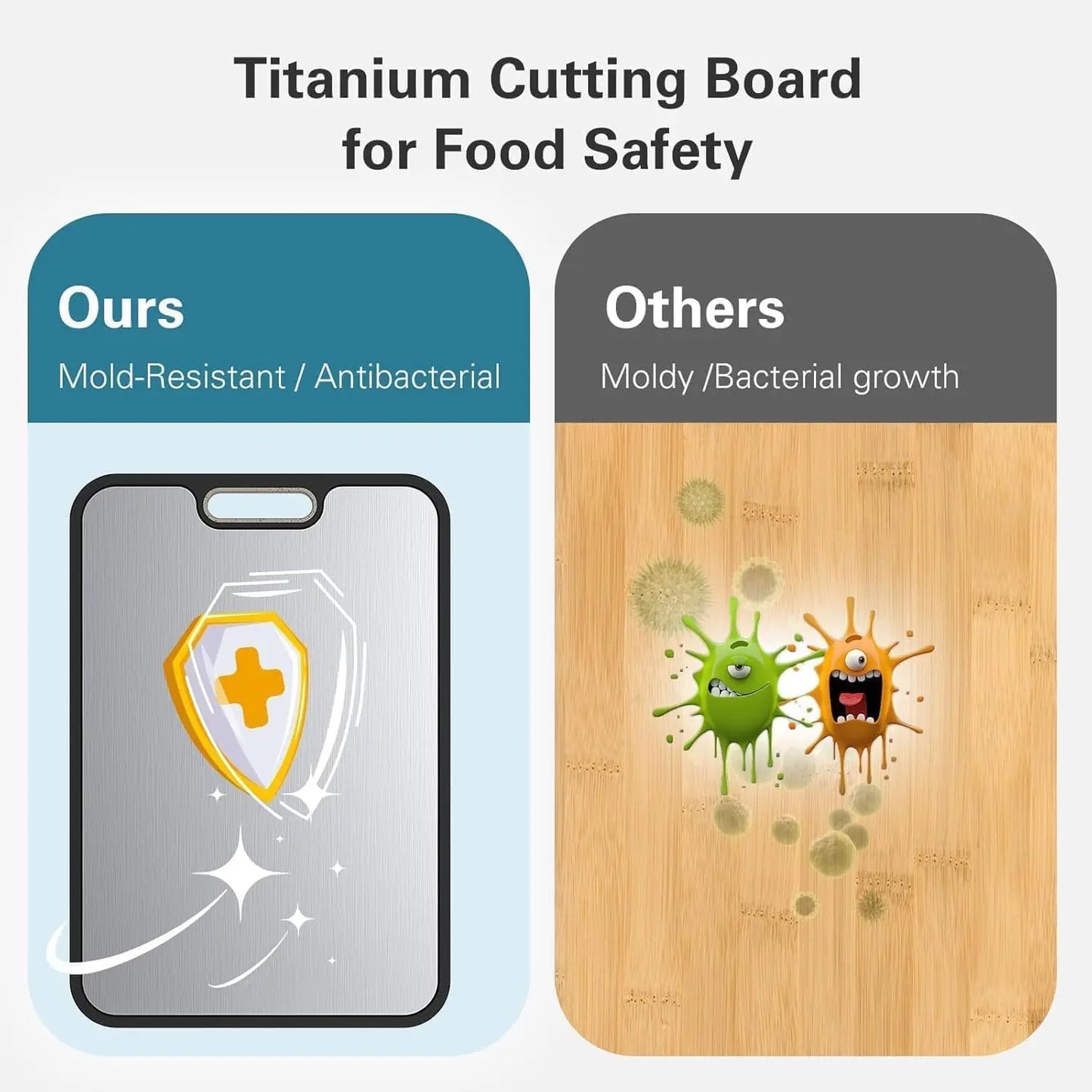 Titanium Cutting Board Double-Sided Non-Slip With Handles