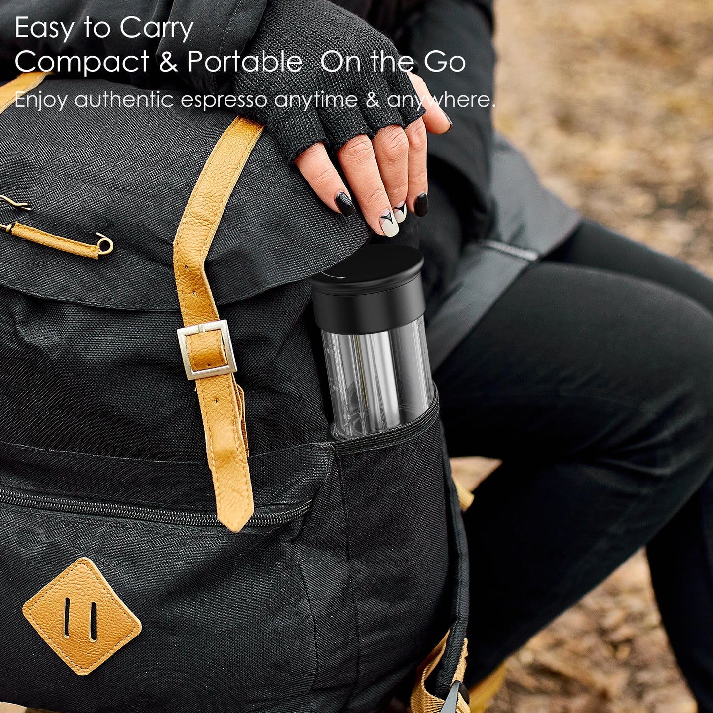 BioloMix 2 In 1 Manual Espresso Coffee Machine Hot/Cold Portable coffee Maker For NS Capsules & Ground Hand Press,hiking Camping